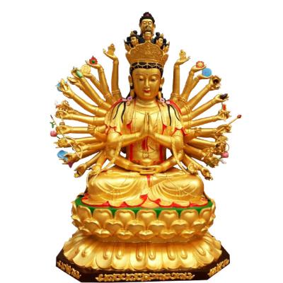 China Large Thousand Hand Bronze Buddha Statues From India With Gold Gilded Surface for sale