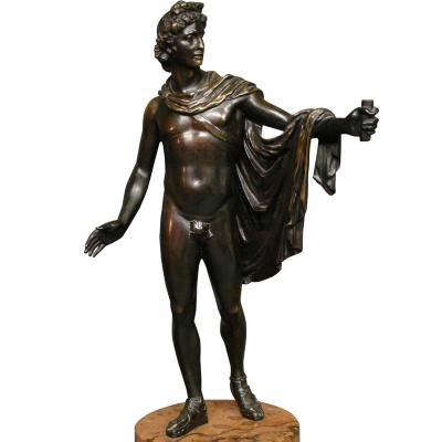 China Europe Apollo Statue Brass Metal Nude Life Size Man Figure Bronze Sculpture for sale