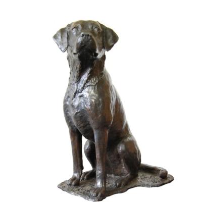 China Europe Garden Ornament Sculpture Bronze Life Size Cute Dog Garden Statue for sale