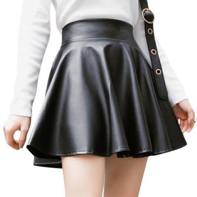 China Women's clothing anti-static anti-static plus size short skirt girls high waist mini minifalda sexy soft cute slim chica leather for sale