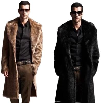 China Sustainable Trench Coat Men's Winter Plus Size Custom Made Jackets With Super Thick Imitation Fur Coats Long for sale