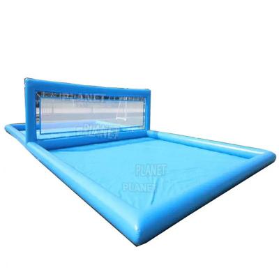 China Patio de voleibol inflables de agua flotante portátil para exteriores Campo de voleibol piscina de voleibol inflables con red en venta