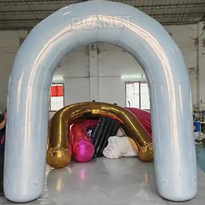 China Decoración de la fiesta de bodas Espejo reflectante Arco inflable Arco inflable Arcos inflables en venta