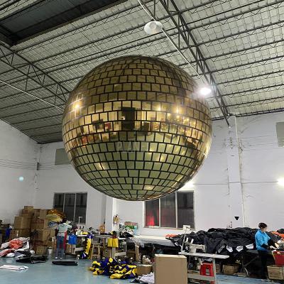 China Hanging Event Decoration PVC Sphere Mirror Balloon Shinny Inflatable Disco Mirror Ball For Wedding Party Events for sale