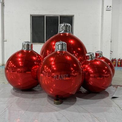 China Giant Xmas Inflatable Christmas Ball Ornaments Mirror Ball Hanging inflatable Mirror Effect Ornaments Balls for sale