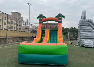 China PVC Jungle Party 1000D Durable Inflatable Pool Slide for sale