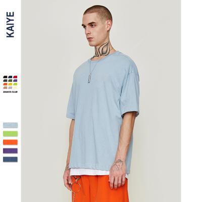 China Summer Factory Sleeve T-shirt Mens Cotton Hip Hop Short Sleeve Oversized Solid Anti-Shrink T-shirt Men Mask Boys Regular Tee for sale