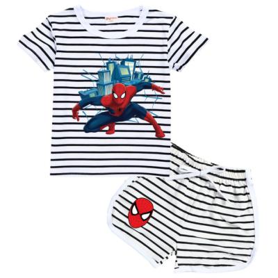 China Summer Casual Children's Clothing Sets Baby Boy Clothing Sets Striped T-shirt 2pcs Kids Clothes for sale