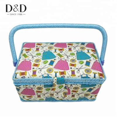 China Promotion Decorative Item Baskets Craft Factory Products Viable Porcelain Woven Gift Sewing Box for sale