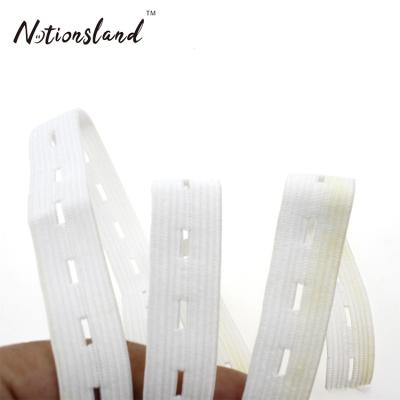 China Cheap Custom Knitted Buttonhole Elastic Band Viable With Button Hole For Garment Te koop