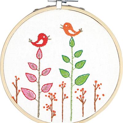 China Fashionable Handmade Creative Cross Stitch Embroidery Flower 8cm Diy Cloth Set Three-dimensional Embroidery for sale