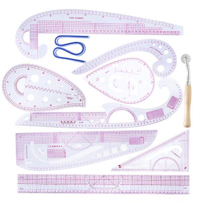 中国 Ruler Drawing Criterion Set Curve Ruler Tailor Measuring Kit Wheel Clear Sewing Drawing Ruler Criterion Set DIY Knife Ruler Sewing Tools 販売のため