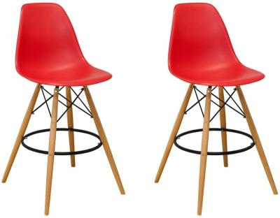 China Mid Century Modern Paris Tower Armless Barstool Chair With Natural Wood Legs for sale