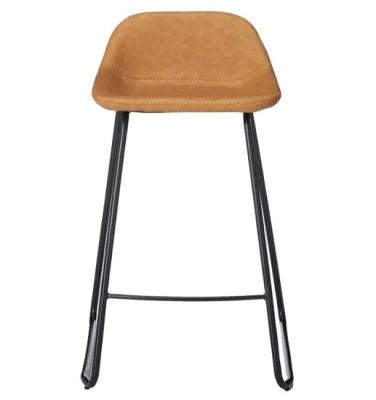 China Modern Home Counter Stools Bar Stool Chair Faux Leather In Saddle Brown Bar Furniture Commercial Furniture Adjustable Heigh Modern for sale