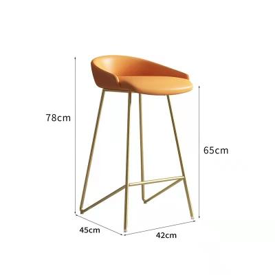 China High luxury gold metal bar stool comfortable fabric upholstery sitting restaurant dining bar chair for sale