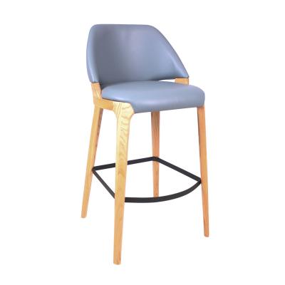 China Modern Modern Wooden Leg With PU Leather Seat Bar Stool Chairs For Restaurant Use for sale