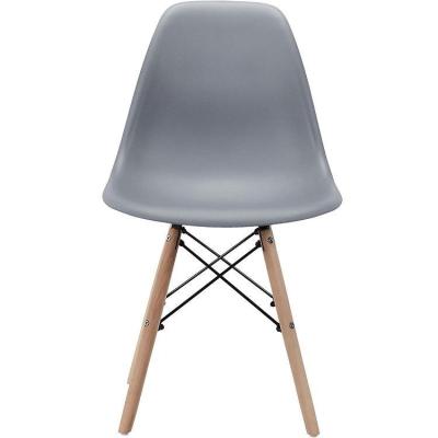 China Top Quality Cooling Wholesale Polypropylene Seating Gray Plastic PP Beech Wood Dining Chairs for sale