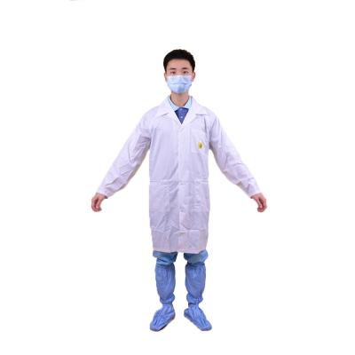 China Antistatic Cotton Polyester Shirt ESD Cleanroom Garment Lab Antistatic Coat for sale