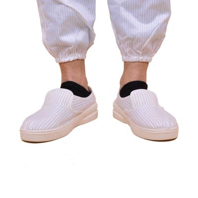 China PU Antistatic Antistatic ESD Stripe Shoes Cleanroom Canvas Safety Shoes for sale