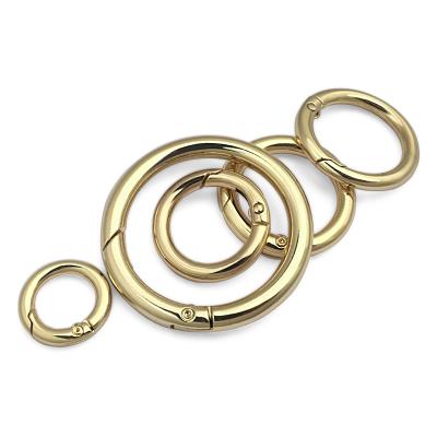 China Various Size O-ring Door Spring Alloy Bag Metal Door Open Ring Circle Keychain Hook Clip Spring Round Shape Wholesale Snap Spring for sale