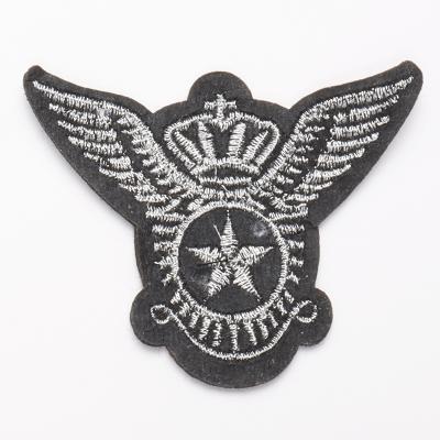 China Other Silver Flying Star Crown Iron On Patch Factory Direct Custom Embroidery Patches for sale