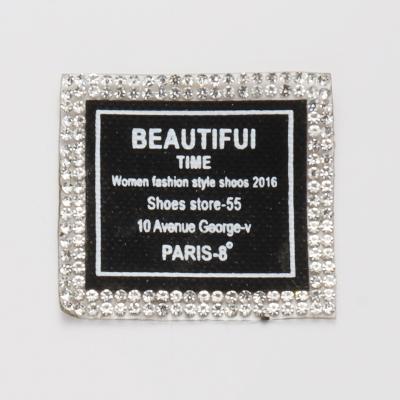 China Other Plastic Two Line Rhinestone Patch Custom Embroidery For Garment Accessories for sale