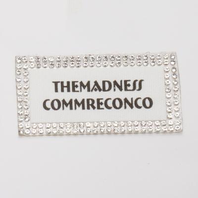 China Other Plastic Rhinestone White Two Line Resin Patch Custom Embroidery For Garment Accessories for sale