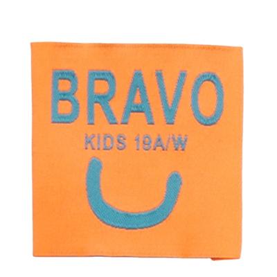 China Washable BRAVO Cotton Apparel Label For Garment Accessories Woven Brand Label for sale