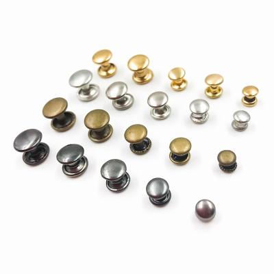 China 5-15mm Leather Stud Double Cap Metal Rivet Double Cap Quick Rivet Nickel Free Brass Rivet For DIY Leather Craft Repairs Decoration for sale