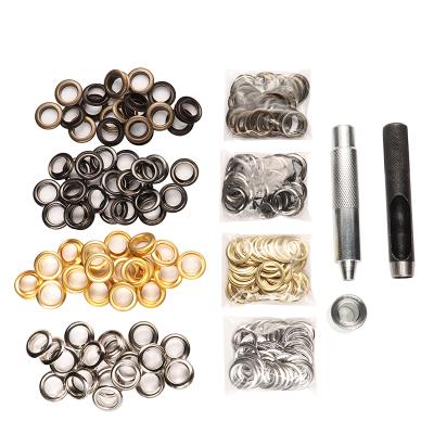 China 12mm (12/25 inch) Nickel Free Metal Grommet Kit and Grommet Setting Tools for DIY Craft Shoes Leather Clothes Install Grommets Tool Kit for sale