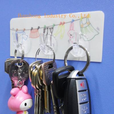 China Hot Selling Viable Glass Adhesive Hooks Key Ring Hook for sale