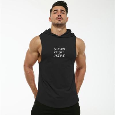 China OEM Anti-pilling Gym Single Bottom Sleeveless Hoodie Logo Printing Fitness Muscle Tank Custom Curve Tops for sale