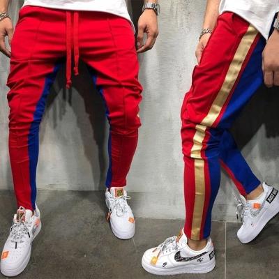 China Multi Colors Patchwork Drawstring Hip Hop Anti-Pilling Casual Men Pencil Pants for sale