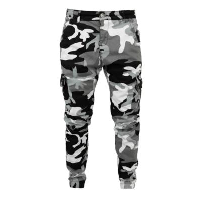 China Anti-wrinkle Men's Camouflage Multi Pocket Slim Fit Cargo Sports Tracksuit for sale