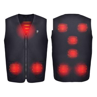 China Anti-pilling Outdoor Heated Zones Men Women Eight USB Charging Heated Warm Vest for sale