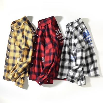 China Anti-pilling Wholesale Custom Printed Oversized Plaid T-Shirt for sale