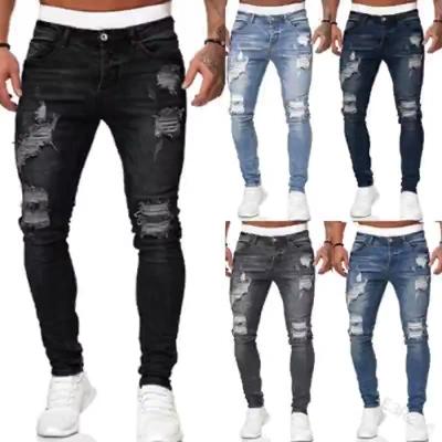 China Breathable fashion slim denim panties ripped skinny jeans denim panties for sale