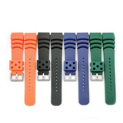 China Green Blue 22mm Black Waterproof Wear Resistant 20mm Suitable For Water End Phantom Boxed Abalone PU Silicone Watch Strap for sale