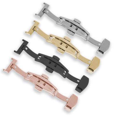 China Custom Stainless Steel Watch Buckle 18mm 20mm 22mm 24mm Deployment Clasp For Watch Band Folding Butterfly Stainless Steel Watch Buckle for sale