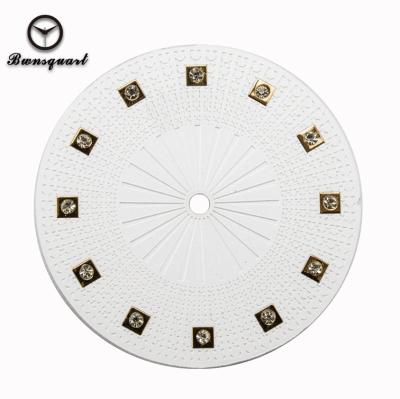 China Elegant Charm 27.50mm Diamond Corrosion Shading Round Dial Factory Custom Watch Part Sxxmm for sale