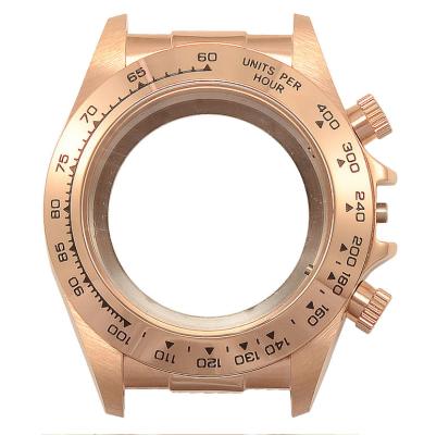 China 5 degree waterproof IP plated rose gold 39mm stainless steel case, engraved bezel, suitable for SW500 DG3836B movement for sale