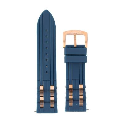 China High Quality Designer Fashion 24mm28mm Silicone Strap Metal Belt Strap for sale