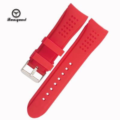 China 24mm Multicolor Curved Elbow Soft Silicone Watch Band Strap Silicone Bands Watch Parts for sale