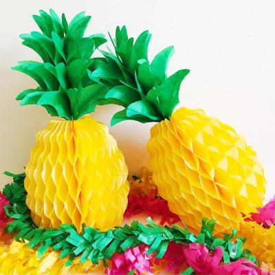 China Wholesale Hawaii Decoration Hawaii Decoration Wedding Decorations Pineapple Tissue Paper Honeycomb Ball for sale