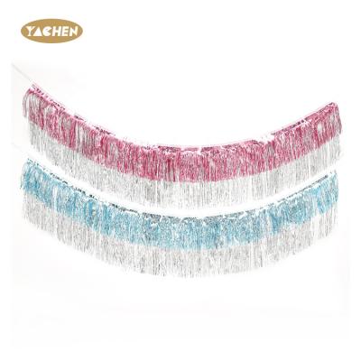 China YACHEN Belle New Design 1.8.m Colorful Artificial Beautiful Party Bridal Shower Wedding Supplies Foil Garland Fringe Banner for sale