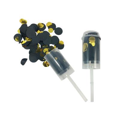 China Wedding Decoration Black and Gold Instant Push Up Confetti Wedding Decoration Birthday Wedding Decoration Magic Wand Paper Push Up Confetti for sale