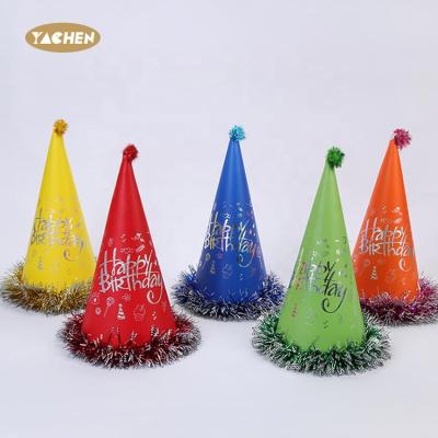 China YACHEN Beautiful Colorful 1st Birthday Hat Kids Happy Birthday Paper Hat Baby Birthday Hats Party Hats For Kids for sale