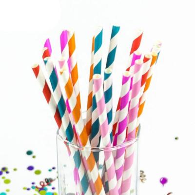 China Eco Food Grade Color Disposable Party Funny Design Drinking Biodegradable Drinking Biodegradable Paper Straws for sale