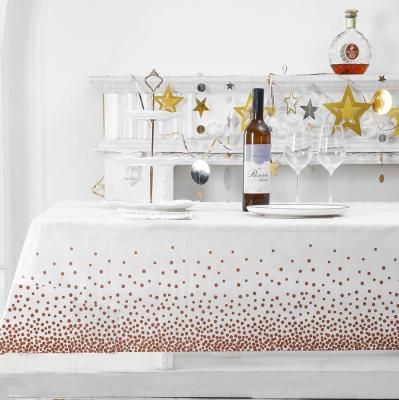 China High Quality PE Disposable Rose Gold Polka Dot Plastic Party Disposable Tablecover for sale