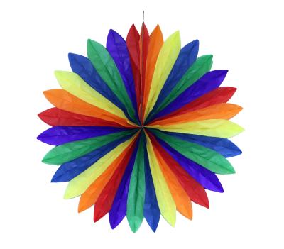 China 40 Inch Birthday Party Decoration Yachen Party Decoration Elephant Set Hand Folding Rainbow Paper Craft Fans for sale